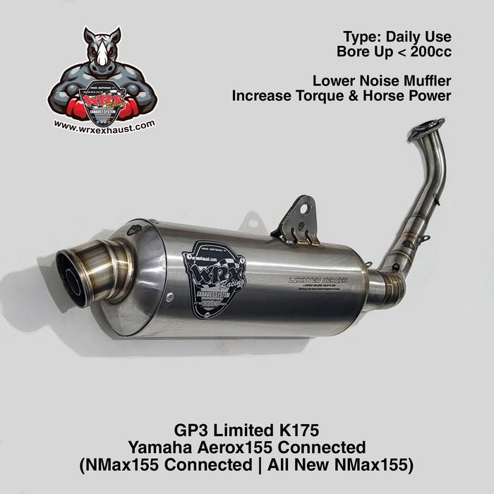 ORIGINAL Knalpot WRX GP3 Limited K175 New Aerox155 READY STOCK