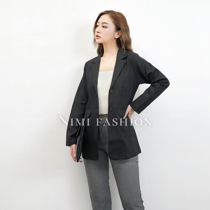 Nimi - Blazer Hitam Wanita Blazer Kerja Wanita Panjang Formal