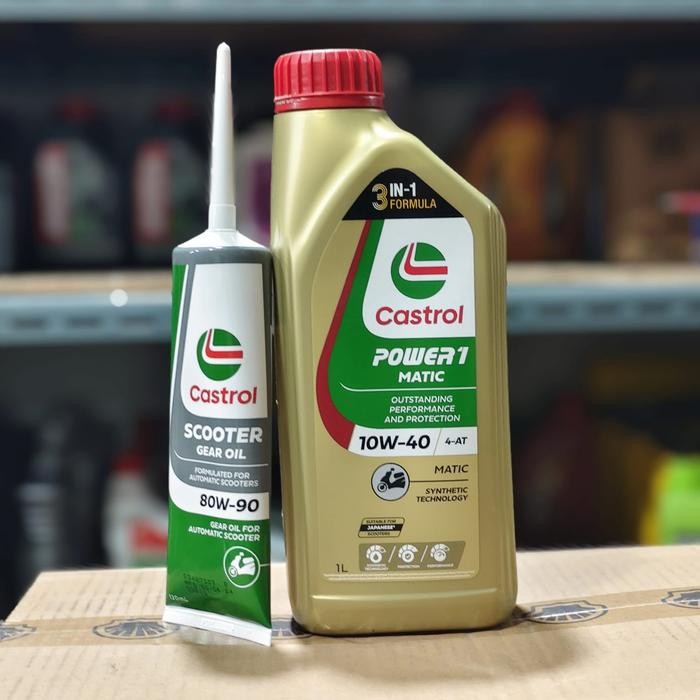 ys7r- Oli Castrol Power 1 Scooter Matic 10W40 Synthetic Motor Matik 1000Ml