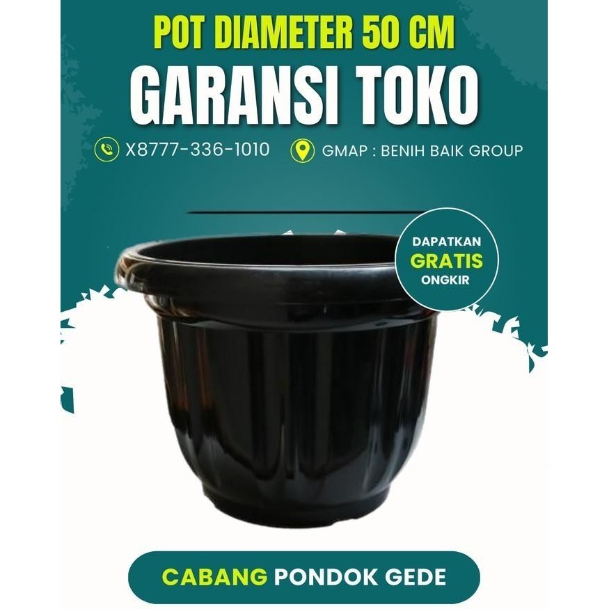 New Lokasi Pondok Gede Grosir Pot 50 cm hitam bunga tambulapot