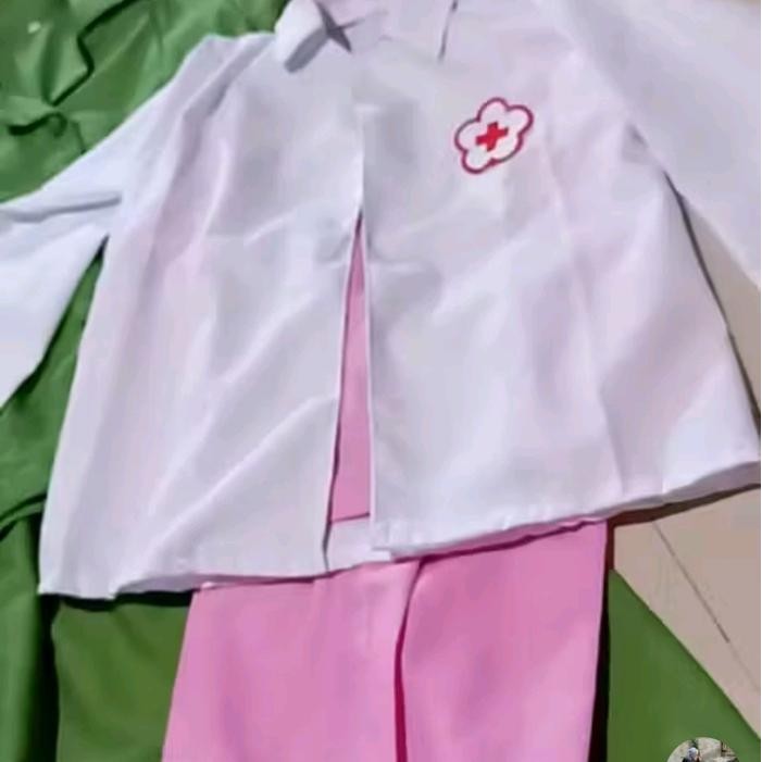 BERKUALITAS baju dokter kecil anak perempuan kostum dokter jas dokter seragam dokter bedah Fashion