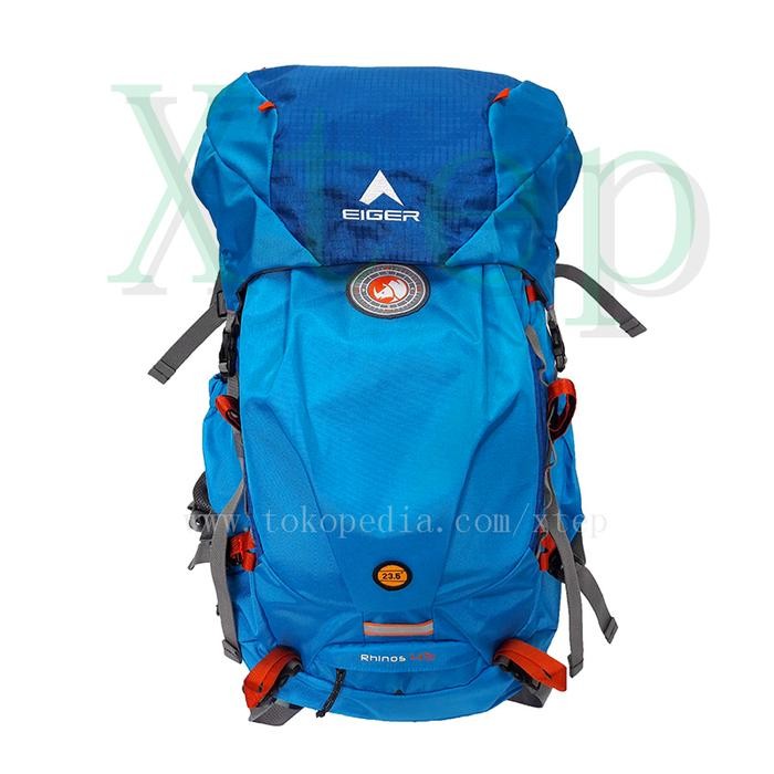 Sale Tas Ransel Carrier Eiger Rhinos 1242 + Rain Cover - Blue