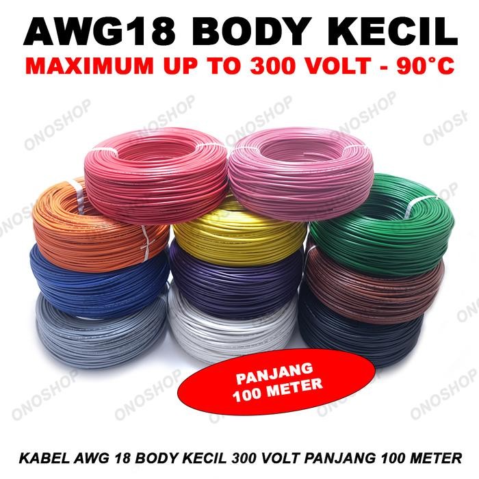 Kabel Awg 18 Serabut Putih 100 Meter