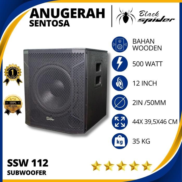 Subwoofer Black Spider SSW 112 Ukuran 12 Inch Original