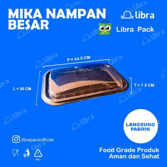 MIKA KUE BESAR @10 PCS MIKA NAMPAN ALAS COKLAT TUTUP BENING + TATAKAN
