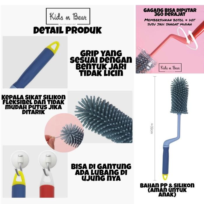 Sikat Botol Susu Bayi - Sikat Botol - Pembersih Botol Susu Bayi - Sikat Botol Silikon Bayi Baby