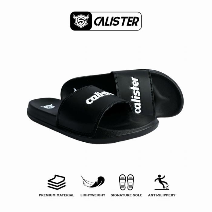rwci- Calister Sandal Casual Selop Pria Simple Logo Timbul Karet Shoes