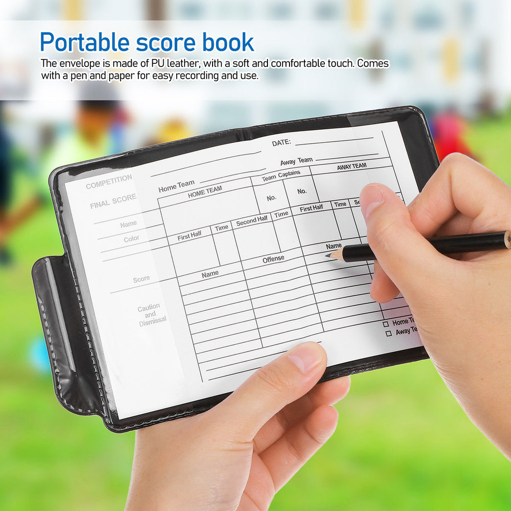 4Sets Volleyball Soccer Football Referee Red Yellow Card Set PVC Holder Scorebook Pencil Referee Kit