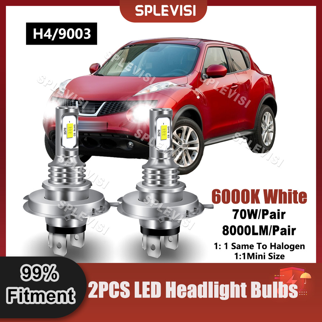 LED H4/9003 Headlamp High Low Beam 6000K HID White 8000LM 9V-24V For