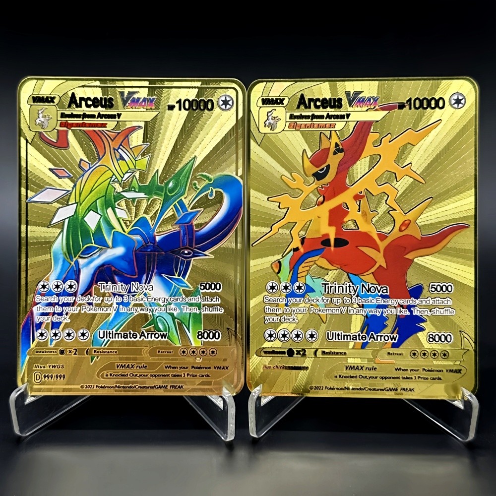 Pokemon Metal Cards Monster Letter Pocket Monster Arceus Iron Card Mewtwo Gx Charizard Vmax Toy