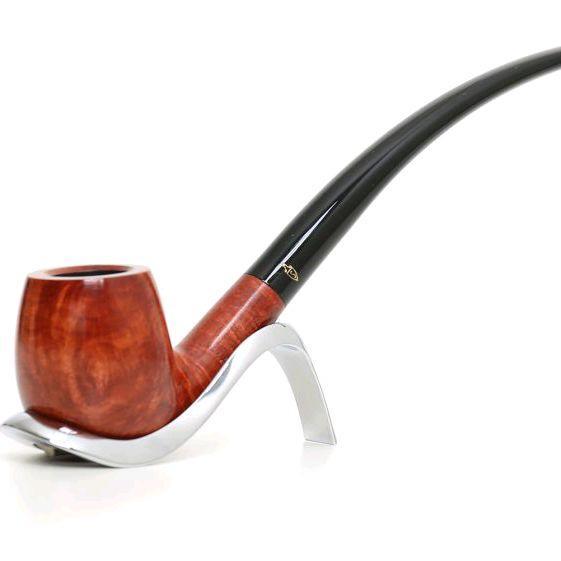 NEW SAVINELLI PIPE CHURCHRDEN 601 BENT BILLIARD WITH LONG TAPERED STEM BROWN SMOOTH FINISHING