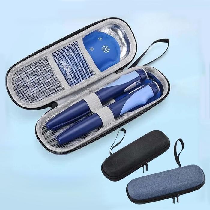 1pc Cooler Bag Medicine Cooler Box with 2 Ice Packs Portable Insulin Cooling Bag Insulin Case