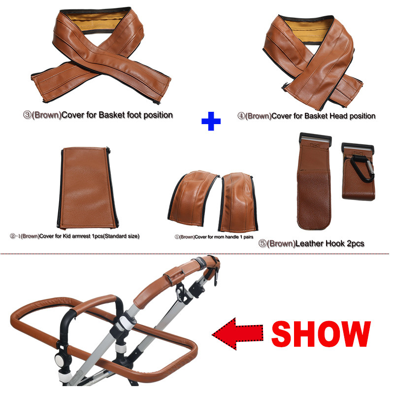 Strollers Armrest Cover For Bugaboo Cameleon 3 Plus Pu Leather Case Cover Handle Bumber Covers