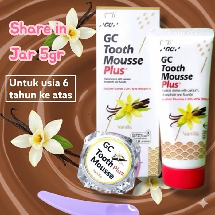 GC Tooth Mousse PLUS VANILLA Jar 5gr Original Dewasa Vitamin Gigi GC Tooth Sikat Gigi GC Tooth