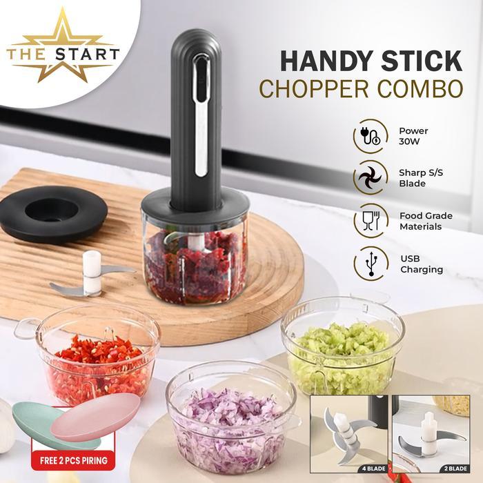 Mitochiba Kitchen - Handy Stick Chopper Combo Mini Chopper Blender Elektrik Portable Wireless
