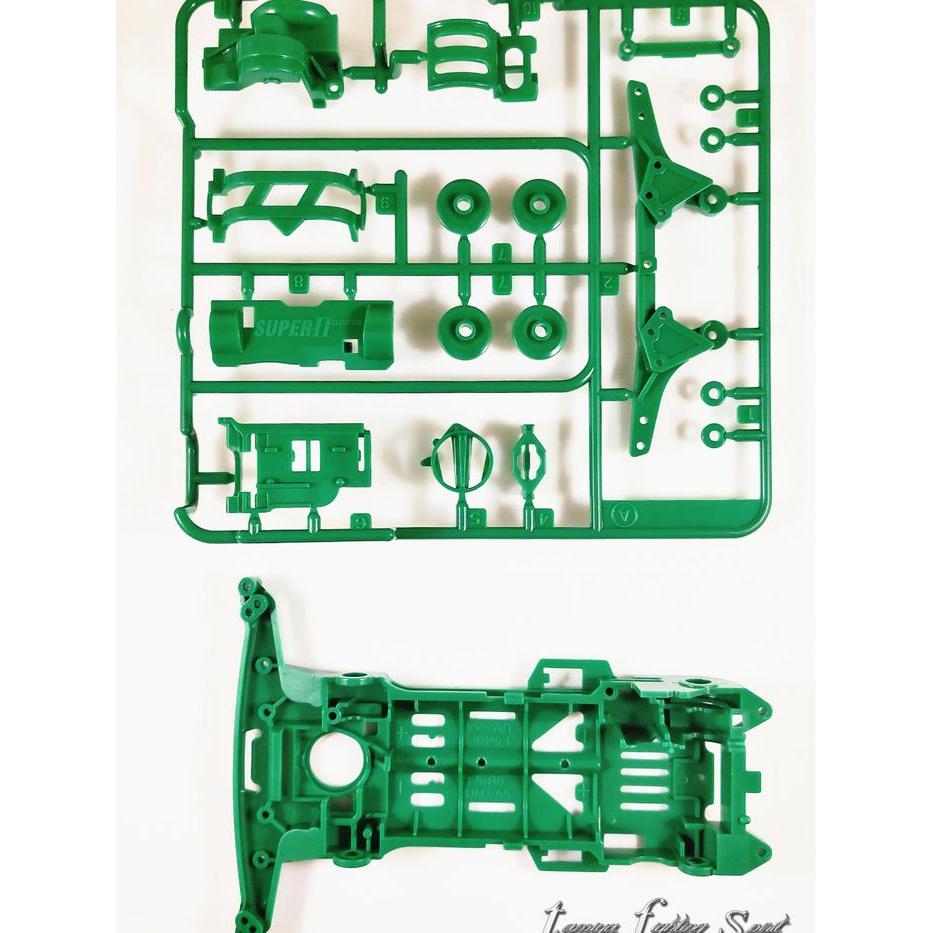 Rep Chassis Tamiya Super 2 ABS Chassis S2 Sasis DAXING Green - CS207