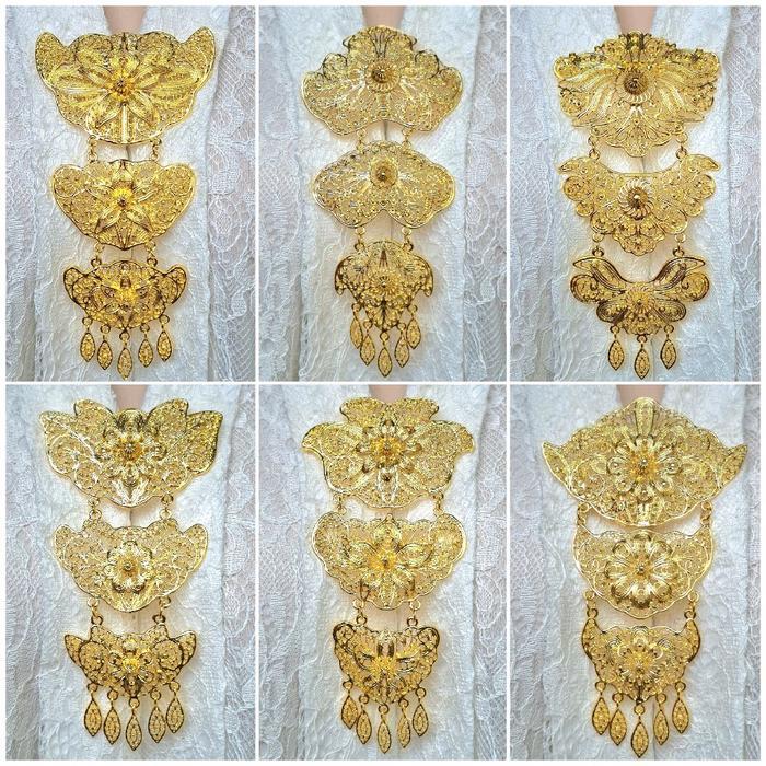 BROS UNTUK KEBAYA KUTUBARU JUMBO BROS BALI BROS ADAT DENGAN KLIP - CLIPS AKSESORIS ELEGAN EMAS