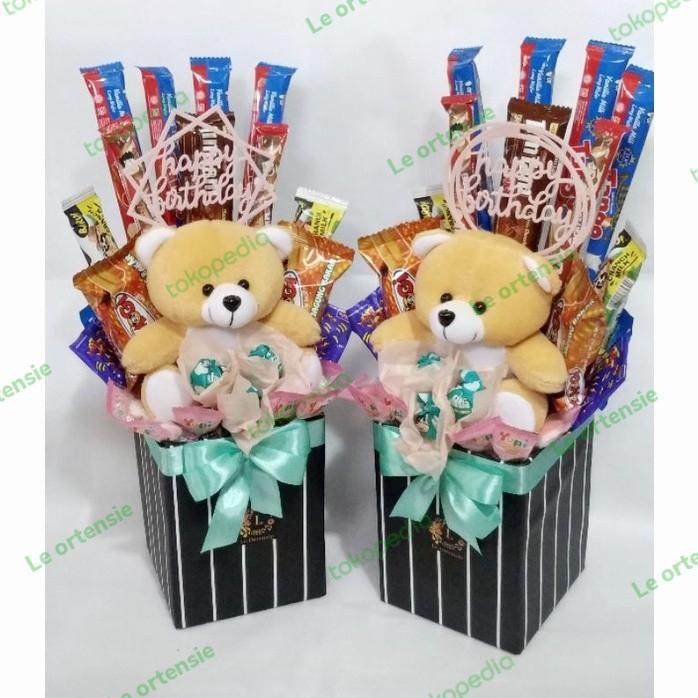 Bloom Box Snack / Snack Box / Snack Birthday / Buket Snack dan Boneka - boneka biasa