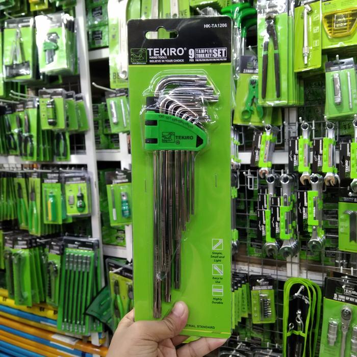 Tekiro - Kunci L Set Bintang 9 Pcs Panjang (Lubang/Bolong)
