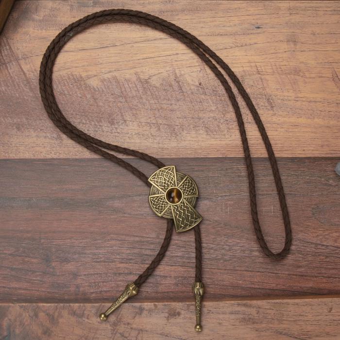Kalung Dasi Koboi Bolo Tie Pria Western American Eagle Turquoise Aksesoris Etnik Kulit Klasik