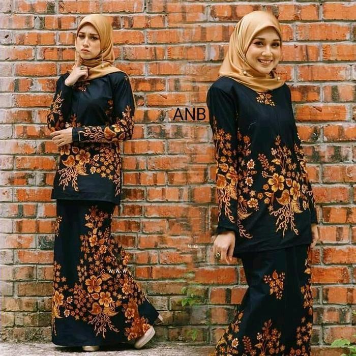 Stelan Batik Rnb Rok Dan Blus Lengan Panjang Katun Set Span Wanita Terbaru 