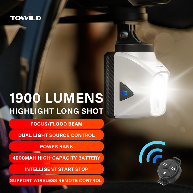 TOWILD DL1700 Bicycle Lights With Cut-Off Line Beam 1900LM Rechargeable LED Bike Front Light Power