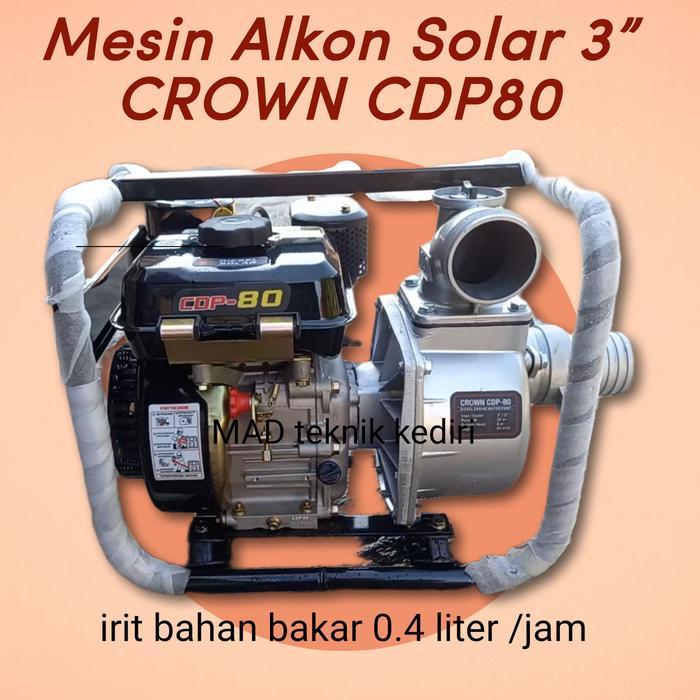 Mesin Pompa Air Solar Alkon 3 dim CROWN CDP80 3" 3inch waterpump solar