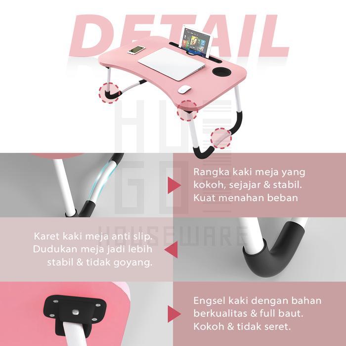 Official Meja Lipat Portable / Meja Laptop / Meja Belajar Anak Hugo Original