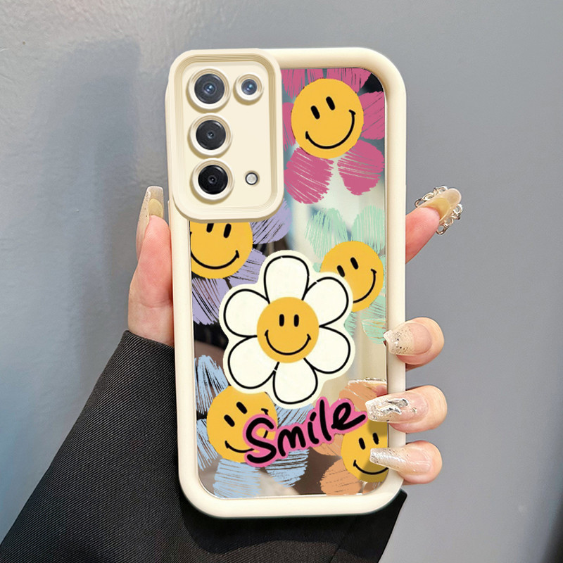 Casing Hp OPPO A74 A95 F19 F19s Case Casing HP Softcase Silikon Bunga Matahari Smile Cerah Ceria Cer