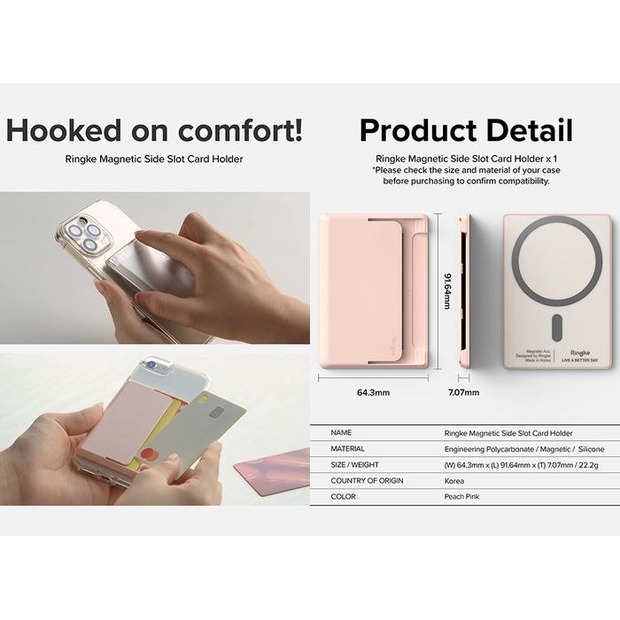 

Ringke Magnetic Card Holder Side Slot Black Anti Crack tempat kartu