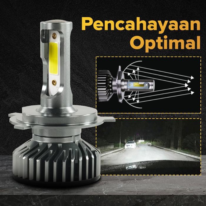 LAMPU DEPAN MOBIL H4 4300K 6000K 6500K CAR LED COB HEADLIGHT BULB