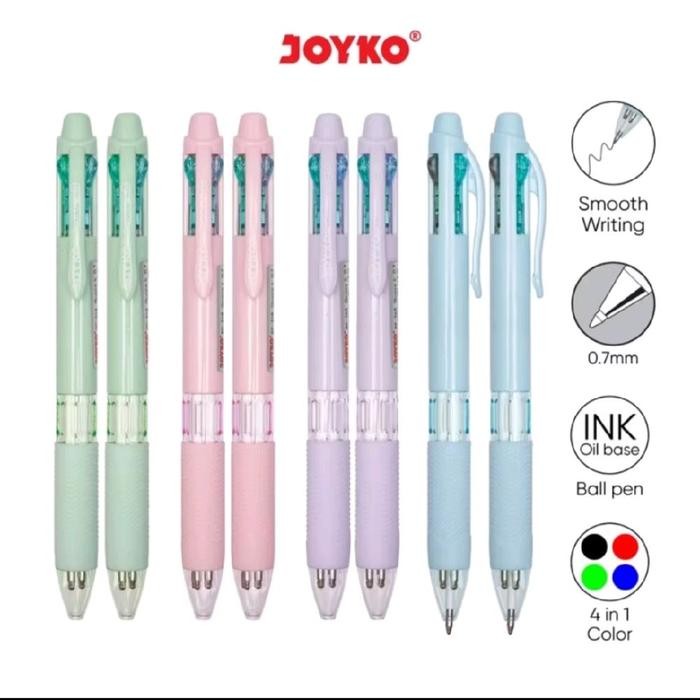 

NEW PRODUK PULPEN JOYKO BP-348 4 WARNA QUACO 0.7MM (12 PCS) WARUNG ARA67