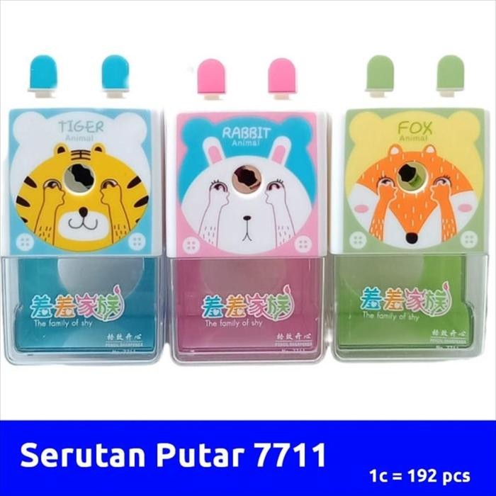 

7711 Serutan Putar Kotak Motif Animal (pcs) (berkualitas) Stationery