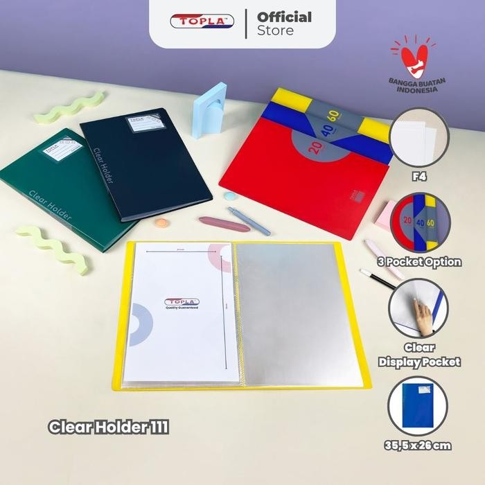 

Clear Holder 111 Display Book Document TOPLA ukuran Folio F4