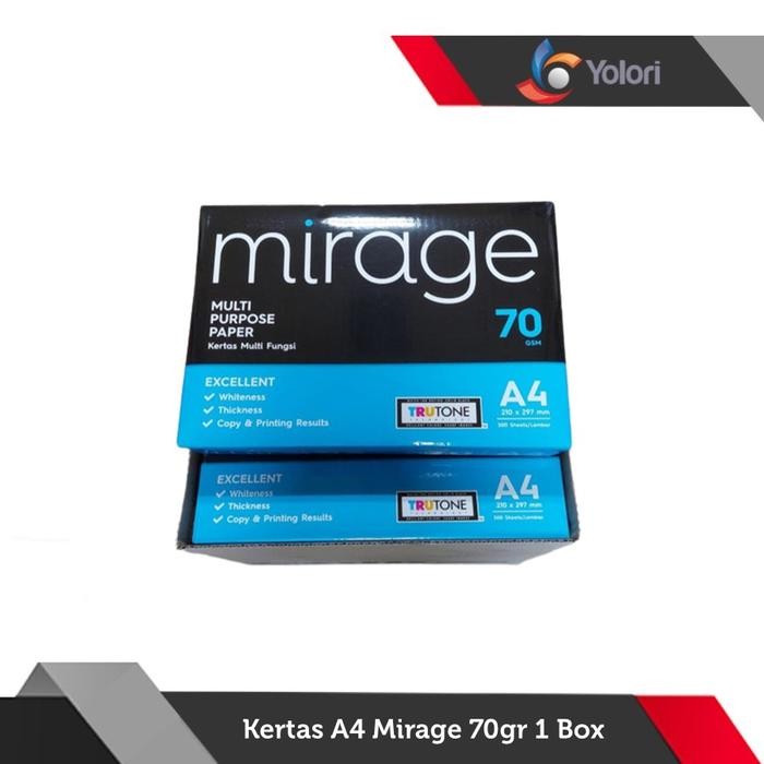 

MIRAGE Kertas HVS A4, 75Gram, 1 Box isi 5 Ream