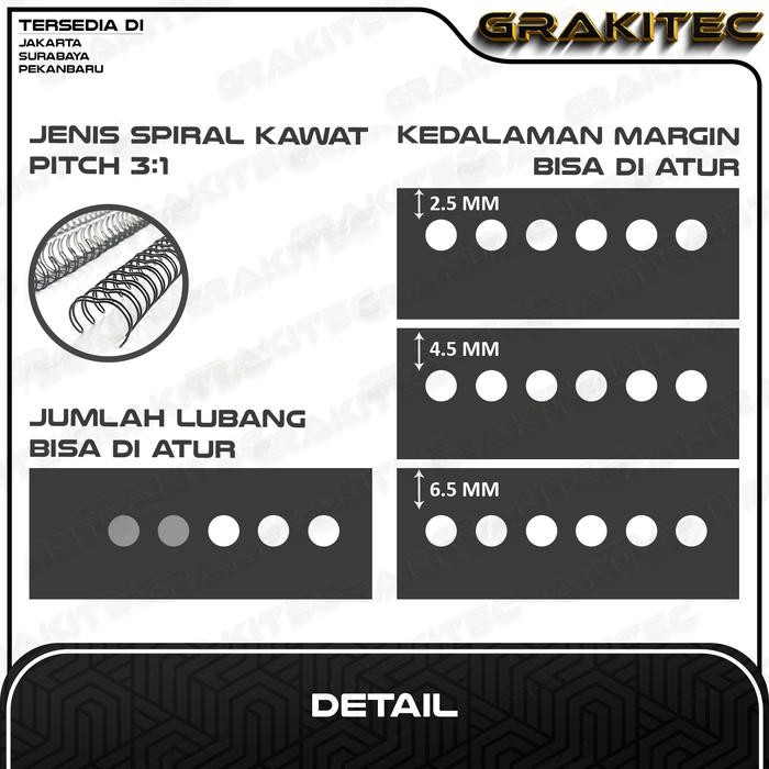 

MESIN JILID SPIRAL KAWAT F4 & A3 T930R LUBANG BULAT 3:1 GRAKITEC