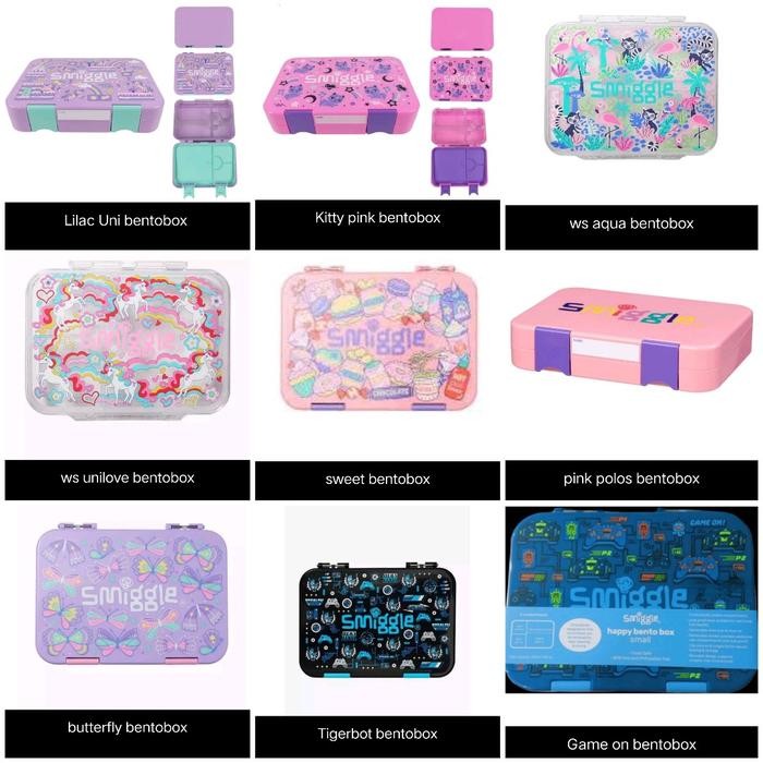 

SMIGGLE BENTO BOX ARIEL, MINECRAFT, SPIDERMAN, FLUTTER/KOTAK MAKAN