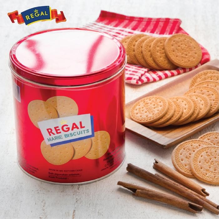 

ORIGINAL Biskuit Marie REGAL Tin 550 Gr Gram Kaleng Manis Gurih Susu Special Renyah Snack Cemilan