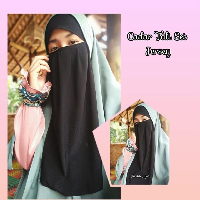 ORIGINAL Tunnish - Set Cadar Tali Rempel dan Ciput Bandana bahan Jersey - Adem dan Lentur- menutup