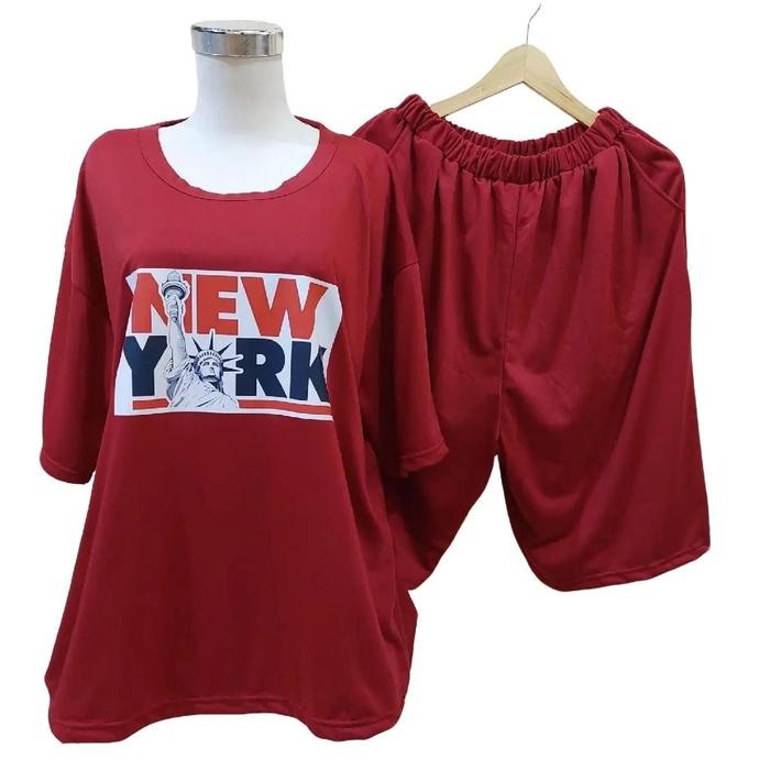 Pilihan- Baju Setelan Wanita Jumbo Ld 130 Ada Saku Bahan Babyterry One Set Kaos Wanita Dan