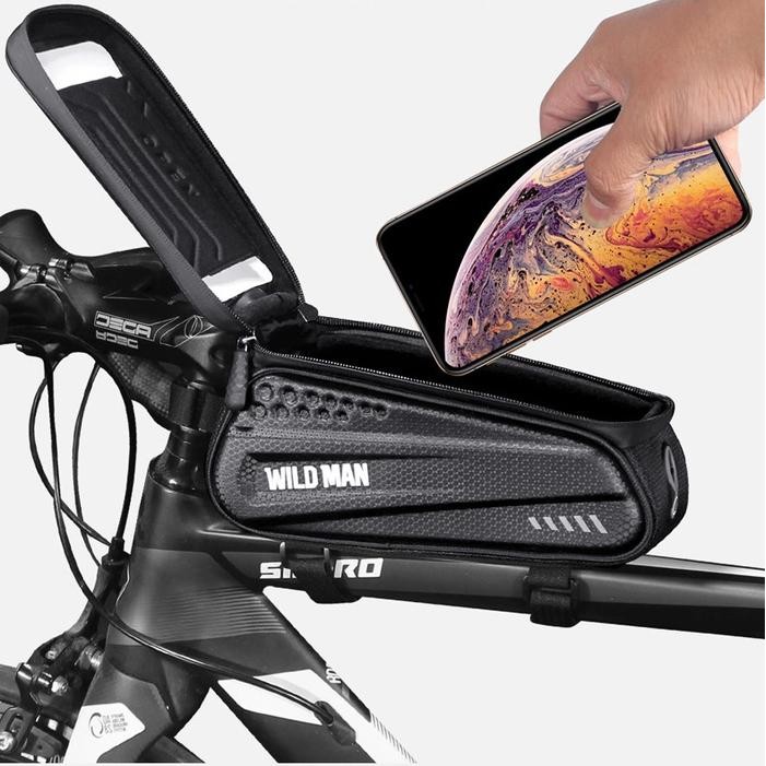 Tas Depan Sepeda HP Top Tube Sepeda Lipat Seli Wild Man