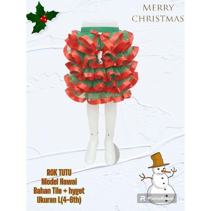 Sale Rok Natal Anak / Rok Hijau / Rok Merah / Rok Tutu Anak / Rok Tile Anak / Rok Lucu Anak / Rok