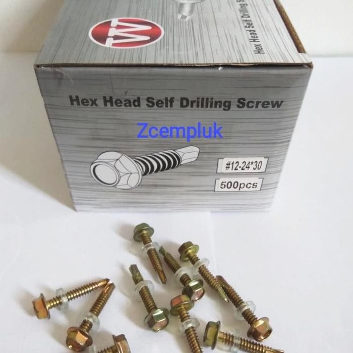 Termurah Sekrup Hex Head Self Drilling 12 X 30 500 Pcs Skrup Drilling
