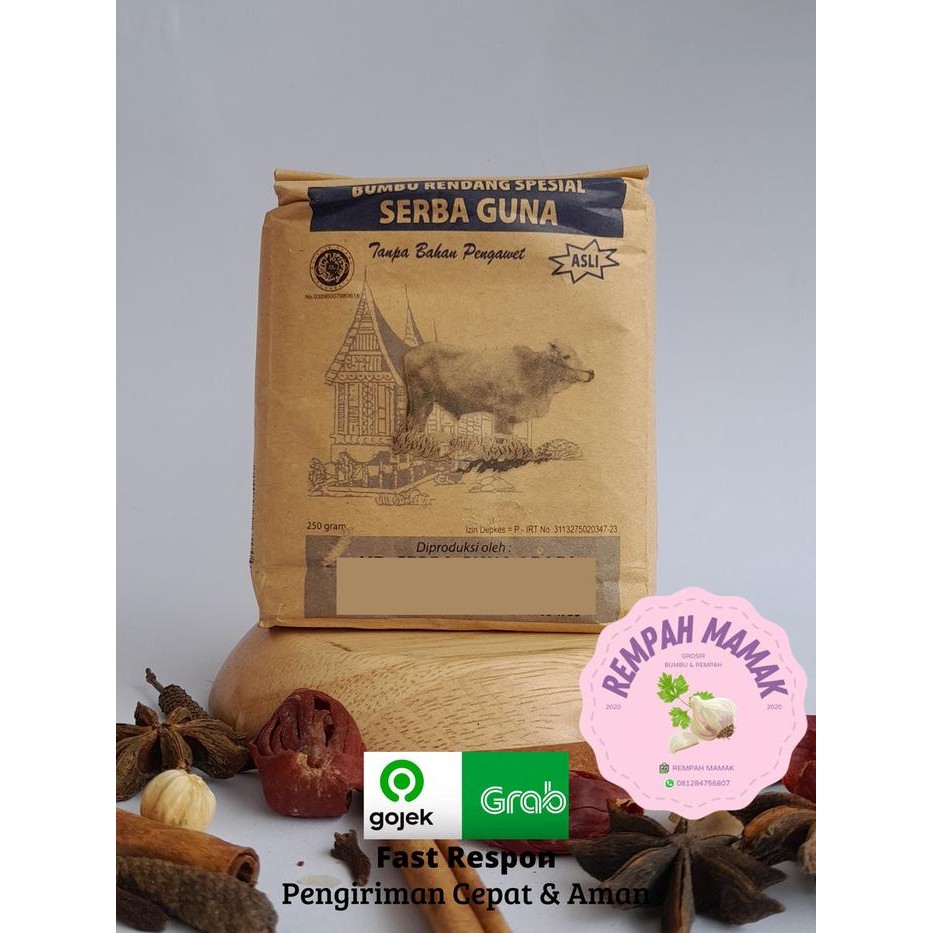 

Stok Baru Bumbu Rendang Padang 250gram / bumbu rendang spesial serba guna