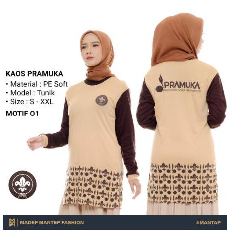 Kaos Pramuka Tunik Lengan Panjang Terbaru Kaos Pramuka Kegiatan Pramuka Coklat - Kaos Pramuka Tunik
