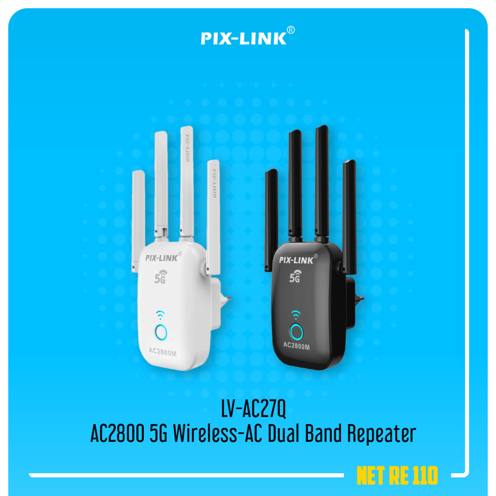 Pix-Link LV-AC27Q AC2800 5G Wireless-AC Dual Band Repeater Wall-Through Strong WiFi Booster