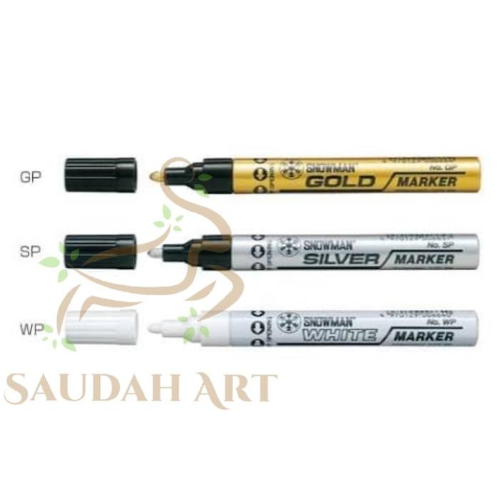 

New Spidol Permanent Marker Snowman Gold/Silver/Putih