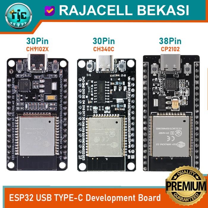 ESP-32 NEW DEVELOPMENT BOARD USB TYPE-C ESP32 WROOM WIFI BLUETOOTH ORIGINAL QUALITY