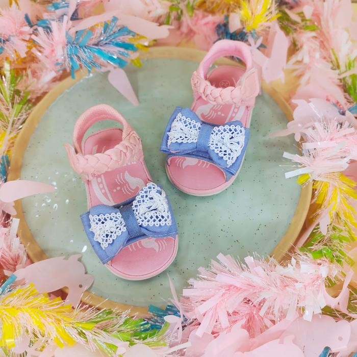 Pilihan- Sendal Pita Renda(Pita Renda Denim)