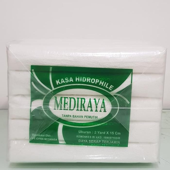 Perban/Verban/Kasa/Kain Kasa Gulung MEDIRAYA 15 cm (PER PACK)